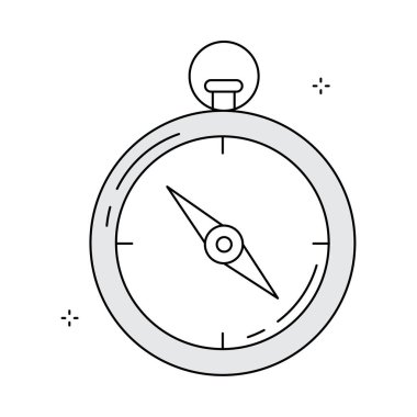 Seyahat ve Navigasyon Pusula Vektör Simgesi Tasarımı