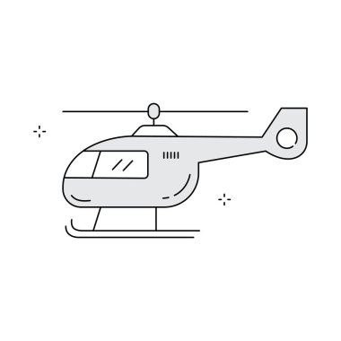 Helikopter Rotor Helikopteri Vektör Simgesi Tasarımı