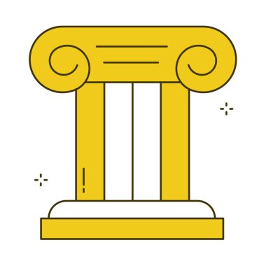 Tarihi Yer İmi Vektör Simgesi Tasarımı Korundu