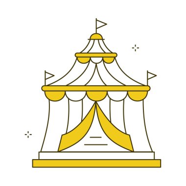 Renkli Sirk Çadırı Festivali Vektör Simgesi Tasarımı