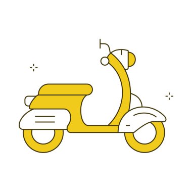 Hafif Scooter Şehri Dönüş Vektörü Simgesi Tasarımı