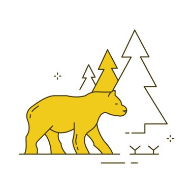 Polar Wildlife: Bear in Forest vector Icon design clipart