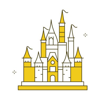 Büyülü Rüya Kalesi Vektör Simgesi Tasarımı