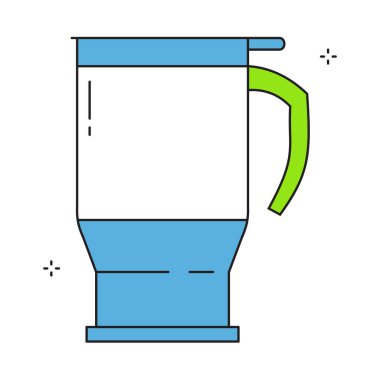 Yeniden Kullanılabilir Yalıtımlı içecek Seyahat kupası vektör ikon tasarımı