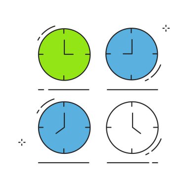 Ofis Duvarı Saat Vektör Simgesi Tasarımı