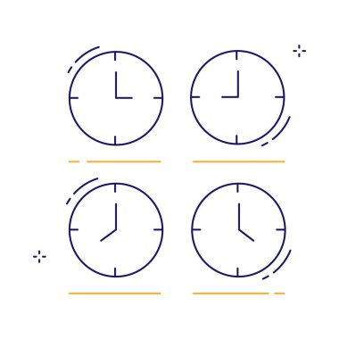 Dünya Çapında Zaman Yönetimi Saat Vektörü Simgesi Tasarımı