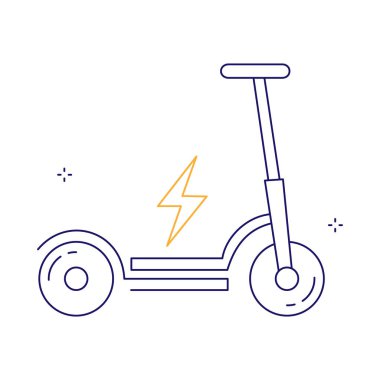 Enerji Verimli Kentsel Scooter Vektör Simgesi Tasarımı