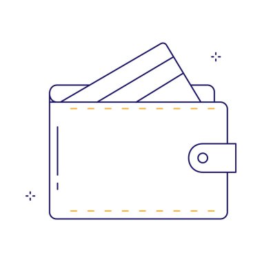 Para Vektörü Simgesi Tasarımı için Günlük Cüzdan