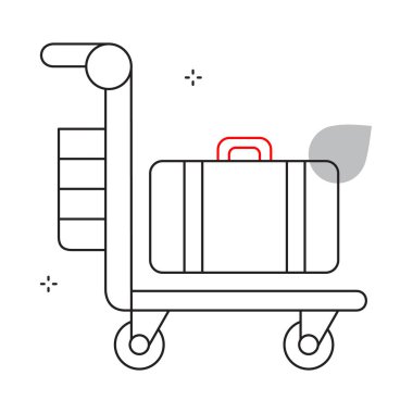 Airline Food Cart Vector Icon Design clipart