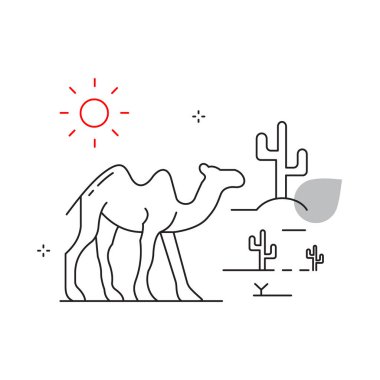 Wildlife Camel in Desert Vector Icon Design clipart