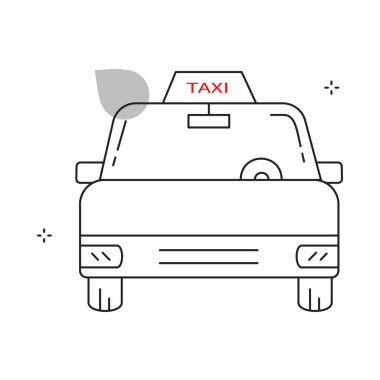 Kamu Taksi Ulaşım Servisi Vector Simgesi Tasarımı