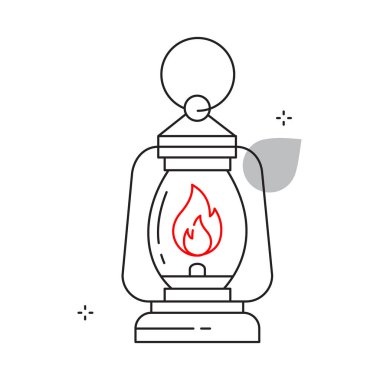 Açık hava için Yürüyüş Feneri Vektör Simgesi Tasarımı