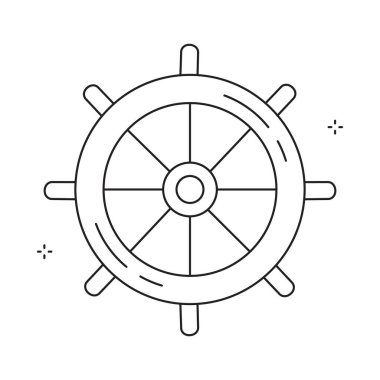 Seyir Gemisi Denizcilik Tekerleği Vektör Simgesi Tasarımı