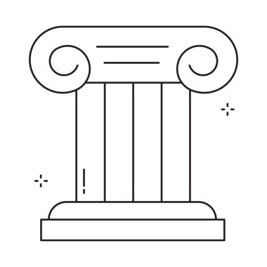 Antik Landmark Kültürel Yer Vektör Simgesi Tasarımı