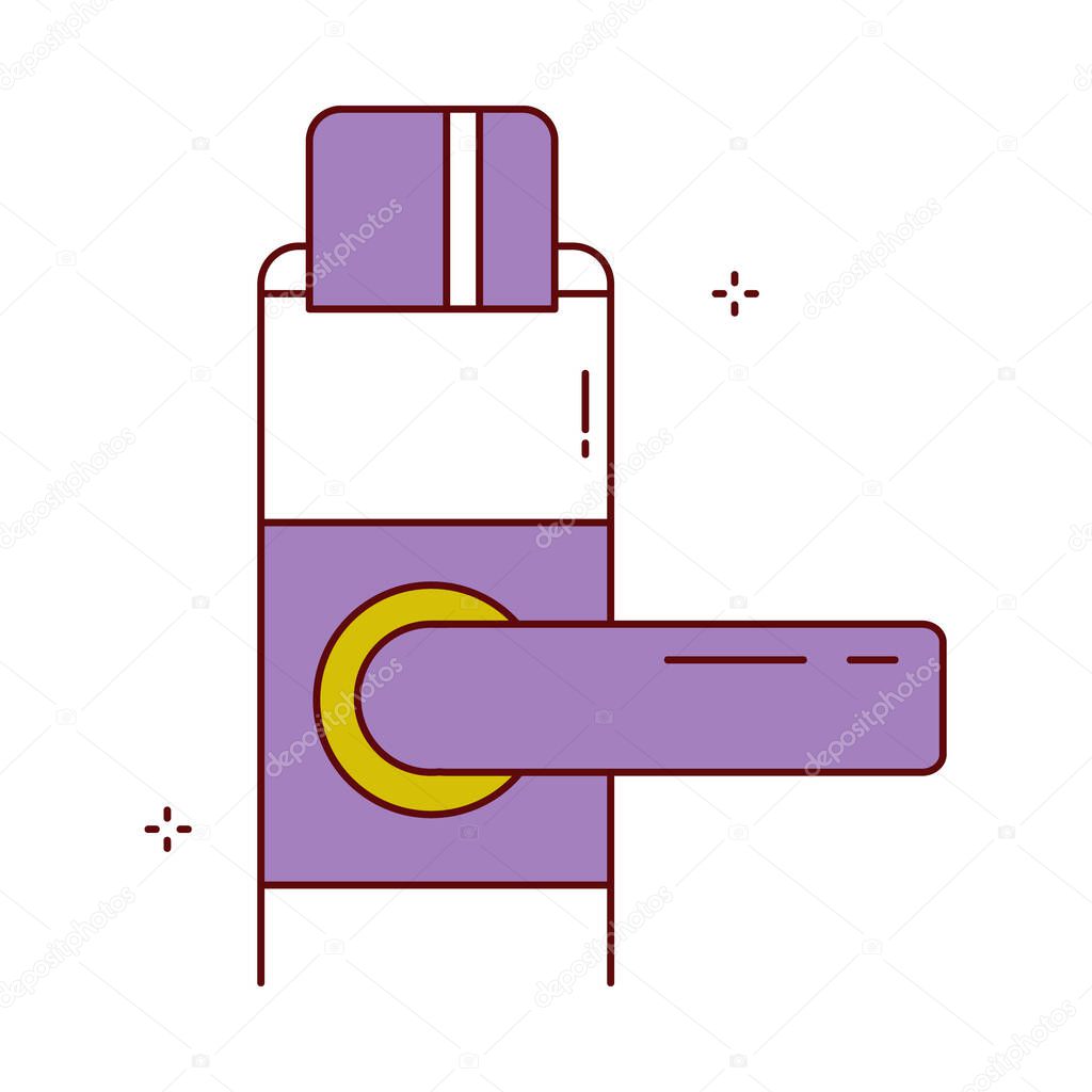 Keyless Card Lock Access Vector Icon Design