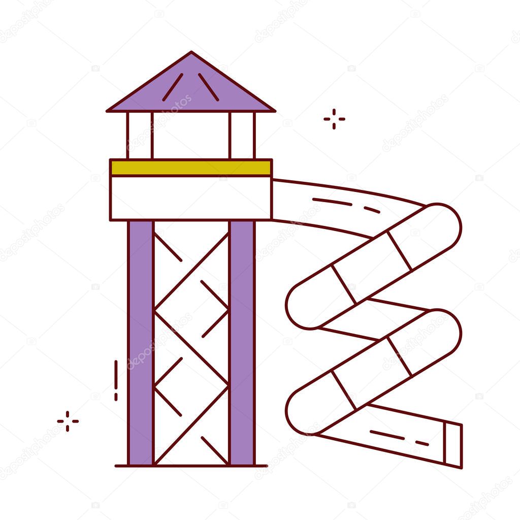 Thrill Water Slide Park Vector Icon Design