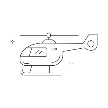 Hava Hareketliliği Helikopteri Vektör Simgesi Tasarımı