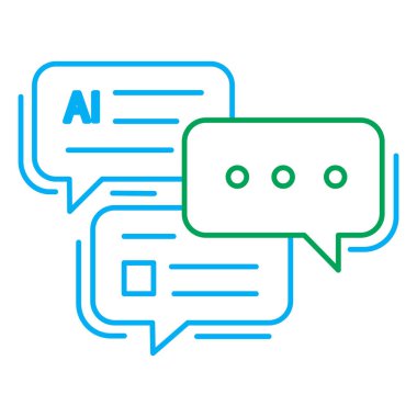 AI İş Sohbeti İletişim Vektörü Simgesi Tasarımı