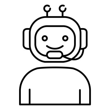 İş Robotu Otomasyon Tasarımı Düzenlenebilir Vuruşlu Vektör Simgesi Tasarımı