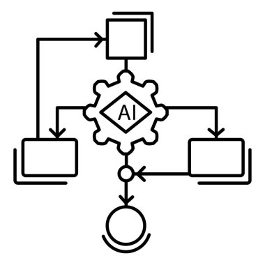 Makine Öğrenme Algoritma Vektörü Simgesi Tasarımı