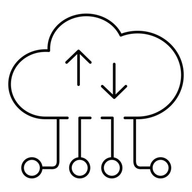 Düzenlenebilir Vuruşla Bulut Hesaplama ve Çevrimiçi Servis Vektörü Simgesi Tasarımı