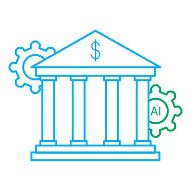 Ai Bank Para Finans Tasarruf Vektörü Simge Tasarımı