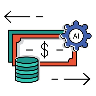 Para Dolaşım Ai Cash Akış Vektörü Sembol Simgesi Tasarımı 