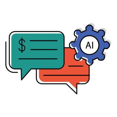 Finansal Tartışma Ai Otomasyon Vektörü Simgesi Tasarımı