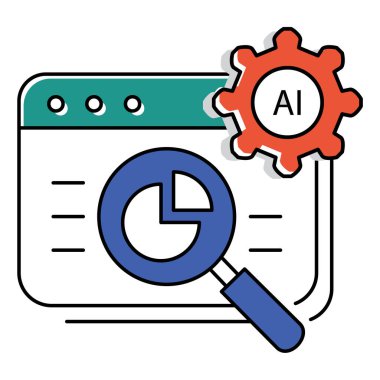 Bilimsel Araştırma Ai Otomasyon Vektörü Simgesi Tasarımı