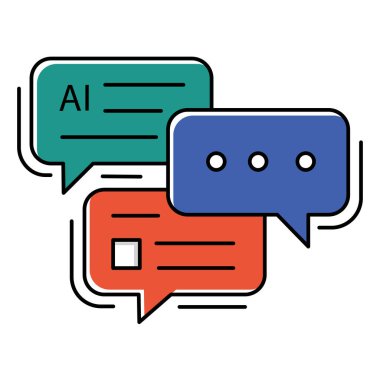 Akıllı Yapay Zeka İş İletişim Vektörü Simgesi Tasarımı