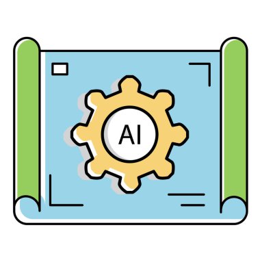 Stratejik Ai İş Planlama Vektörü Simgesi Tasarımı