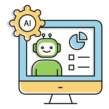 Webinar ve ai Çevrimiçi Konferans Vektörü Simgesi Tasarımı