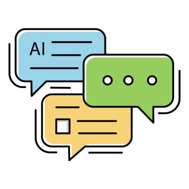 Al Chatbot İş İletişim Vektörü Simgesi Tasarımı