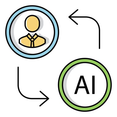 AI, İnsan Karşılaştırma Vektörü Sembol Simgesi Tasarımı 'na Karşı