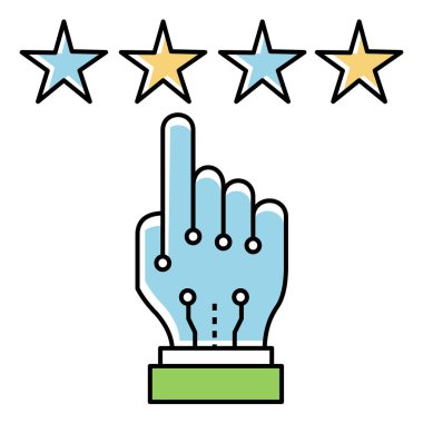 Makine Öğrenme Gözden Geçirmesi ve Dijital Değerlendirme Vektörü Simgesi Tasarımı