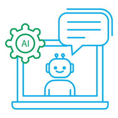 Yapay Chatbot Video Konferansı Düzenlenebilir Vuruş ile Arayüz Simgesi tasarımı