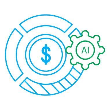 Finansal Ai Otomasyon Piyasa Paylaşımları Vektör Simgesi Tasarımı