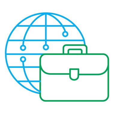 Küresel Ekonomi ve Ticaret Vektörü Simgesi Tasarımı