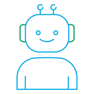 Özerk Yapay Zeka ve Akıllı Robot Vektör Simgesi Tasarımı