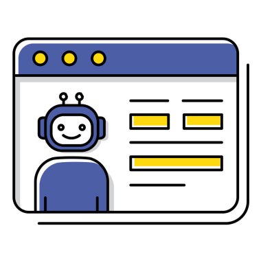 Elektronik Form Sunumu Ai Chatbot Vektör Sembol Simgesi Tasarımı