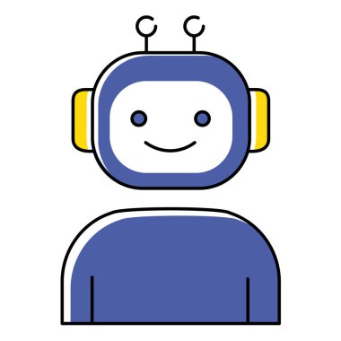 Yüksek Teknolojik Yapay Zeka ve Siber Robot Vektör Simgesi Tasarımı