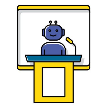AI Ses Etkileşimi ve Chatbot Vektör Sembol Simgesi Tasarımı