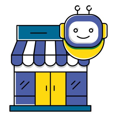 Fiziksel ve Ai Çevrimiçi Depolama Önbelleği Vektör Sembol Simgesi Tasarımı