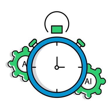 Ai Zaman eşittir Para Vektörü Sembol Simgesi Tasarımı