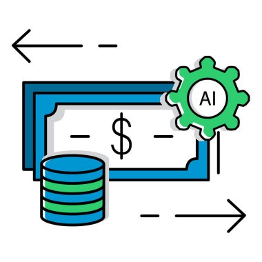 İş Finansmanı Ai Cash Flow Diyagram Vektörü Simgesi Tasarımı