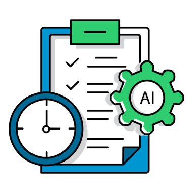 Profesyonel Ai İş Zamanlama Düzenleyici Vektör Simgesi Tasarımı