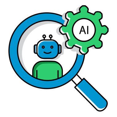 Yasal Arkaplan Tarama Ai Otomasyon Chatbot Vektör Simgesi Tasarımı