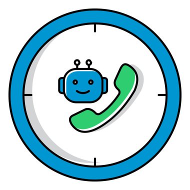Teknik Destek Al Chat Vektör Simgesi Tasarımı