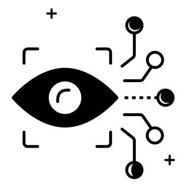 Gelişmiş Göz İzleme Teknolojisi Sistem Vektörü Simgesi Tasarımı