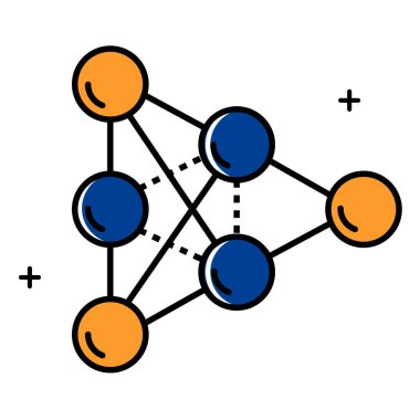 Sinirsel Ağ ve Derin Öğrenme Vektörü Simgesi Tasarımı